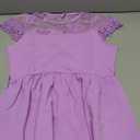blibean Tween Girls Summer Dresses Kid Short Sleeve Lace Mesh Belted Flower Dress 2025 Party Semi Formal Elegant Fancy Wedding Gust Outfit Solid Casual Dressy Flare Clothes Size 3 Year Purple