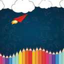 Leyiyi 5x4ft Welcome Back to School Photography Background Old Classroom Chalk Board Blackboard Colored Pen Back Season Grunge Graffiti Paper Plane Backdrop Student Photo Portrait Vinyl Studio Prop