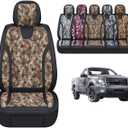 GXT Car Seat Cover Full Set with Waterproof Leather, Automotive Seat Cushion for Pickup Truck Fit for Select 2009-2022 Ford F-150 Models and 2017-2022 F250 F350 F450 Models (Camouflage Green)