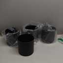 D'vine Dev 4 Pack 5 Inch Modern Plastic Plant Pots, Small Garden Planters for Plant with Drainage Holes and Saucers, Black Color, 74-Y-G-2