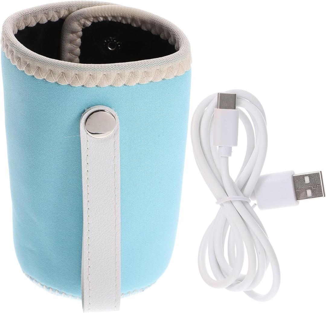 Amosfun Portable USB Bottle Warmer for Home and Travel - Portable Feeding Bottle Heater Water Warmer Outdoor Milk Bottle Warmer (10 Ounces, pink)