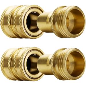 YAMATIC Garden Hose Quick Connect Water Hose Fittings - 3/4" Thread - High Grade Brass Durability and Leak Free Upgrade(2 PACK) YAMATIC Garden Hose Quick Connect Water Hose Fittings - 3/4" Thread - High Grade Brass Durability and Leak Free Upgrade(2 PACK)