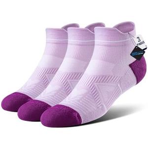 BRISIRA Coolmax Bamboo Viscose Women Compression Running Ankle Socks No Show Athletic Wicking Thick Cushioned Arch Support, 3 Pack, M