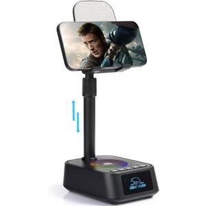 Gifts for Men Women, Phone Stand with Bluetooth Speaker, Birthday Gifts Him Her, Adjustable Height Phone Holder with HD Stereo Sound Fits All Phones &Tablet, Unique Gifts for Dad Mom Christmas