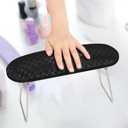 krofaue Nail Arm Rest Cushion, Professional Hand Rest for Nails Tech Black, Microfiber Leather Nail Rest Stand for Acrylic Nails Folding Hand Holder for Nails Pedicure Salon Home Use
