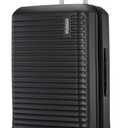 American Tourister Stratum 3.0 Medium 24-Inch Spinner, Airline Approved, Durable Hardside Luggage, Expands 1.5", RightHeight Adjustable Handle, Black, Medium - Checked