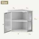 Corner Bread Box for Kitchen Countertop,Double Layer Large Capacity Bread Storage Bin, Bamboo Bread Container with Acrylic Door (White, Medium)