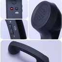 Retro Phone Handset, Vintage Style Landline Handle Receiver with Answer Button, Wired Type-C Adapter for Cell Phones - Compatible with Mobile Calls, Video Conferences & Meetings (Black)