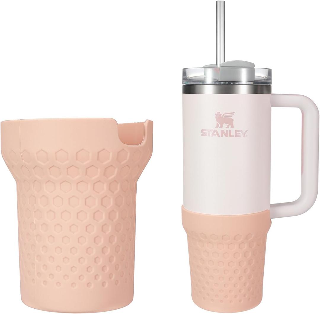Silicone Boot for Stanley Cup 30oz / 20oz, Rose Boot Sleeve Cover Fit with Stanley H2.0 and Quencher Adventure Tumbler Accessories (30 oz & 20 oz, Rose Quartz) Silicone Boot for Stanley Cup 30oz / 20oz, Rose Boot Sleeve Cover Fit with Stanley H2.0 and Quencher Adventure Tumbler Accessories (30 oz & 20 oz, Rose Quartz)
