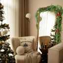 9FT Norfolk Pine Garland with Lights, 2 Pcs Realistic Christmas Garland Decoration Prelit Real Touch Cedar for Mantle Fireplace Outdoor Indoor Decorations