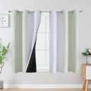 Estelar Textiler Sage Green and Greyish White Ombre Blackout Curtains 45 Inch Length 2 Panels, Full Room Darkening Drapes for Kitchen, Thermal Insulated Grommet Short Curtains for Bathroom,42Wx45L (42"W x 45"L (Pack of 2), Sage and Greyish White)