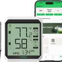 VIVOSUN AeroLab THB1S Wireless Bluetooth Hygrometer Thermometer Indoor, VPD, Digital Temp Humidity Meter, LCD Smart App Control & Alert, Data Storage, Dual Channels with Sensor Probe, Battery Included