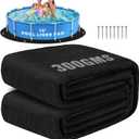 15 FT Round Pool Liner Pad for Above Ground Pools, 300GSM Heavy Duty Thickened Pool Pad with Grommets & Stakes, Anti-Shift Underlay Mat, Puncture & Weed Proof Pool Ground Mat, Black