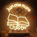 Runalosa Just One More Chapter Neon Sign Dimmable Reading Neon Light Sign for Wall Decor Letters Led Signs for Bookshelf Reading Corner Library Reading Club Bookstore Decor Reader Gifts 12.6" x 13.8"