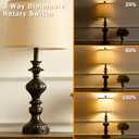 SAIWEYA 27.5" Farmhouse Table Lamps Set of 2, 3 Way Dimmable Bedside Lamps