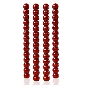 Wine Red Taper Candle Dripless Candlestick -Set of 4 for Decoration Weddings Party Church-Unscented Dinner Candles, 10inch(D-Wine Red)