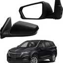 Dasbecan Driver Side Mirror Compatible With 2018-2023 Chevy Equinox GMC Terrain Left Rear View Mirror Black Texture Cover With Manual Folding/Heated/Power Glass Replace# GM1320560(5pins) (L-5Pin)