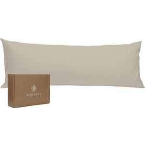 Bioweaves 100% Organic Cotton Body Pillow Cover for Body Pillowcases 300 Thread Count Soft Sateen Weave GOTS Certified with Zipped Closure - 21" x 54", Sand