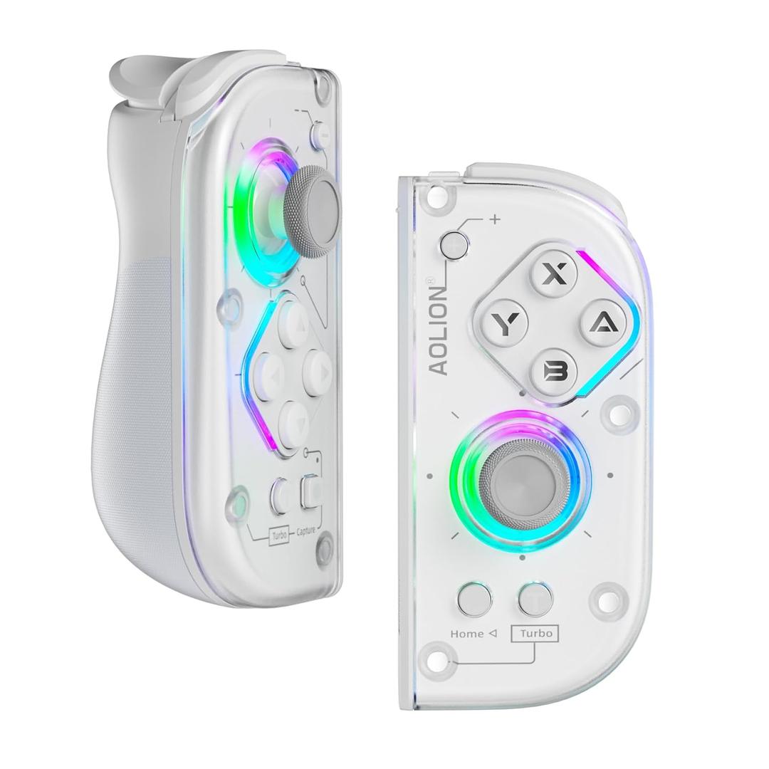 Wireless Controller for Nintend0 Switch/Lite/OLED, Replacement Wireless Switch Controllers, Wireless Gaming Controller with RGB Lighting Effects, Includes Portable Storage Case