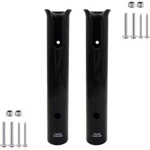 ISURE MARINE Fishing Rod Holder Bracket Wall Mounted Boat Side Mount Tool Holder Tube Links with Screws 2/3/4/6 Pole Tube (White/Black), 2 Pole Black