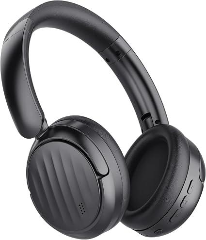 Bluetooth Headphones with Active Noise Cancelling (ANC), Wireless Over Ear Bluetooth Headsets with 35H Playtime, HiFi Stereo Foldable Headphones with Foam Ear Cups for Sports, Travel