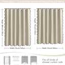MIULEE Natural Scalloped Shower Curtain Linen Textured with 12 Metal Hooks Cute Heavy Duty Washable Waterproof Thick Cloth Shower Curtains with Black Border for Bathroom Hotel Bathtub,W72*L72