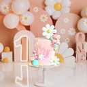 42Pcs Boho Daisy Flower Cake Topper Mini Balls Cake Decorations Retro Groovy Cake Toppers for Women Girls Kids Birthday Baby Shower Wedding Daisy Flower Hippie Themed Party Supplies