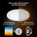 Meconard 20 Pack 6 Inch 5CCT LED Recessed Lighting with Night Light, White