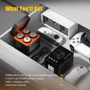 Rechargeable D Batteries with Charger, 4Pack 10000mAh NiMH D Cell Batteries, Low Self Discharge, 4 Slot NiMH Battery Charger with Type-C Input