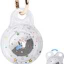 5 x Airtag Holder,Hard PC IML Airtag Case with Keychain Compatible with Apple Air Tag,Dust and Shock Proof Air Tag Holder for Kids,Dogs,Cats,Keys,Luggage-Clear