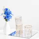 JAMBALAY 12" Glass Mirror Centerpieces for Table, Set of 12 Mirror Centerpieces, Square Glass Mirror Tiles, Candle Plates, Tray, for Wedding and Parties