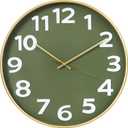 Maxstar 10 Inch Wall Clocks Battery Operated, Silent Non Ticking Modern Wall Clock for Living Room Bedroom Kitchen Office Classroom Decor (Olive Green)