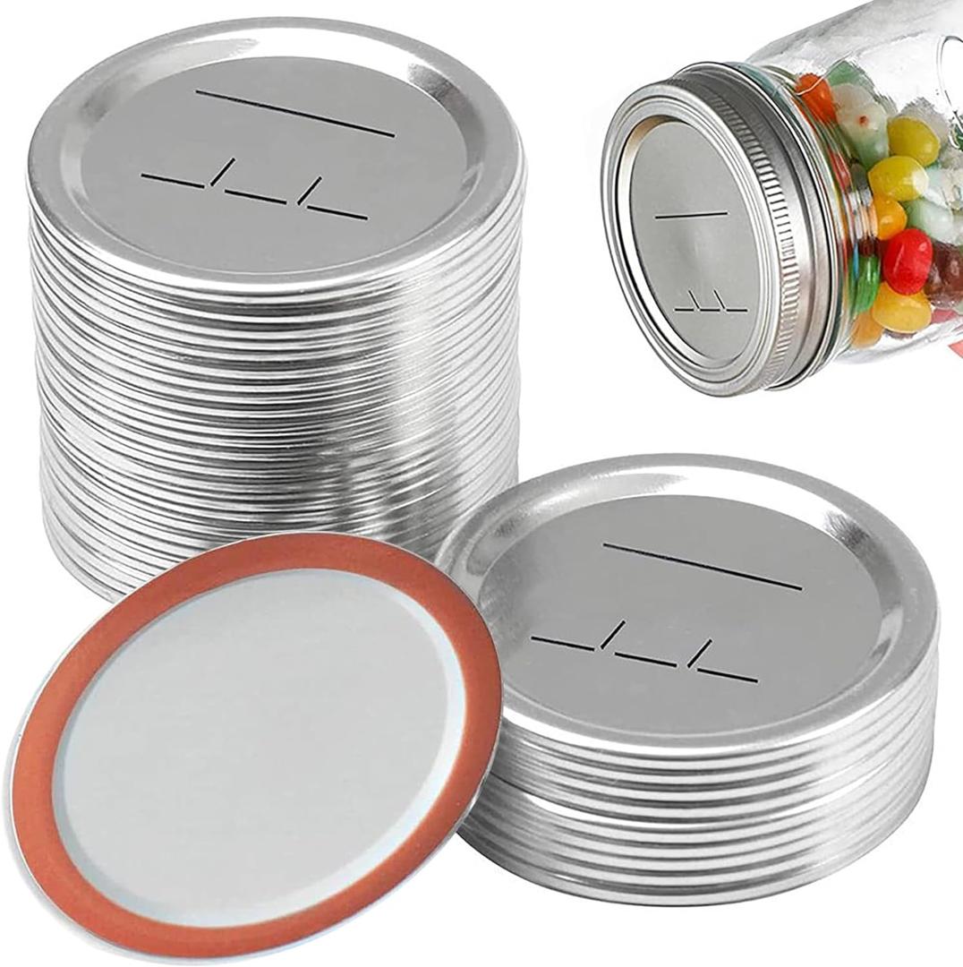 24-Pack 70 MM Regular Mouth Canning Jar Lids - Leak Proof & Airtight Seal Split-Type Metal Lids, Suitable for Ball & Kerr Jars, Food Grade Material (Silver)