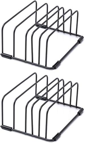 Cutting Board Organizer Rack - 5-Slot Metal Stand for Baking Sheets and Cookie Pans, Space-Saving Cabinet Storage