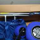 RollX Foldable Storage Wagon with 4 Balloon Wheels, Rear 13 Inch & Front 7 Inch Beach Tires (Pump Included) - Blue