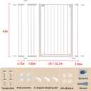 43 inch Tall Safety Dog Gate Adjustable 29.7-45.2 inch Extra-Wide Metal Pet Gate Drill-Free Pressure-Mount Installation kit Self-Closing Cat Gate for StairwellsDoorwaysWhite
