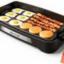 Cleansnap Everyday Electric Griddle, 20 Nonstick Grill with Foldable Anti-Mess Shield, 1700W Fast Heating, ILAG Ultimate Coating, Dishwasher-Safe Removable Plate, Midnight Black (20 x 12")