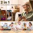 Hearing Amplifier with Bluetooth Auto Connect to Smartphone, Auto Listen to Songs and Sound Amplification, Noise Cancellation for Seniors and Adults with Mild to Moderate Hearing Loss