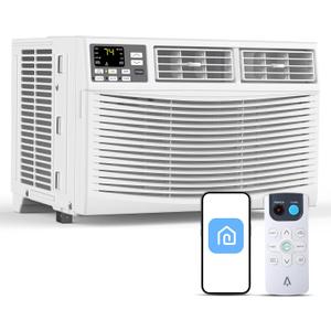 8000 BTU Window Air Conditioner with WiFi, 3 in-1 Energy Saving Window AC Unit with Remote & App Control & Timer Function & Easy Install Kit, Cools 350 Sq.Ft. for Bedroom, Living Room, White