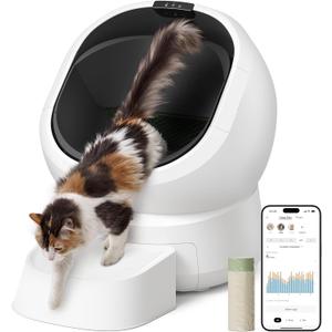 PETLIBRO Luma Automatic Cat Litter Box AI-Camera Waste Analysis, Auto Odor-Control Self Cleaning Cat Litter Box, Open-Top Smart Robot with Multi-Cats Recognition, App Usage Tracking and Safety Sensors (White)