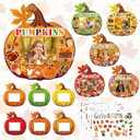Fovths 24 Pack Fall DIY Foam Picture Frames Craft Kit Thanksgiving Autumn Pumpkin Photo Frame Ornaments with 300 Stickers for Thanksgiving Gifts Holiday Home Party Activities