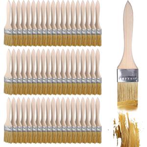 cobee 100Pcs Chip Brushes,1 Inch Natural Bristle Paint Brushes Wooden Handle for Stains Varnishes Acrylic Wood Crafts Home Projects