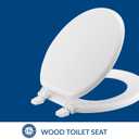 Bemis 400TTA Economy Durable Wood Toilet Seat, Made in USA, Round, White