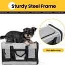 Conlun Cat Carrier Airline Approved, Soft-Sided Dog Carrier with Inner Safety Leash, Pet Transport Carrier for Small-Medium Cats Puppies up to 15 Lbs, Collapsible Travel Kitten Carrier Bag -Gray M