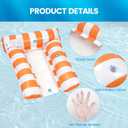 2 Pack Inflatable Pool Floats 4-in-1 Pool Hammock with Bottom Mesh 3 Tubes Inflatable Hammock for Adults,Portable Floating Chair Bed for Travel, Swimming Pool Hot Tub