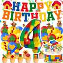 4th Birthday Decorations - Building Blocks Birthday Decorations 4 Year Old Boy  Party Kit: Number 4 Balloon, Banner, Cupcake & Cake Toppers, Balloons  Brick Theme Party Supplies for Boys 4 Years Old
