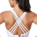 High Impact Sports Bra for Women High Support Molded Cups Strappy Womens Sports Bra for Workout,Training and Running (Large, White)