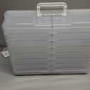 PCA Photo Storage Box 4" x 6" With Handle - 16 Inner Keeper, Large Organizer, Clear Plastic Craft Case for Stickers, Stamps, Jigsaw, Vegetable Seeds (white)