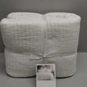 Levtex Home Cross Stitch Reversible King/Cal King Quilt Set (106x92in) and 2 Pillow Shams (36x20in) - Stitch Texture - Bright White - Cotton King Size Quilt Bedding Set - Lightweight Soft Pre-Washed