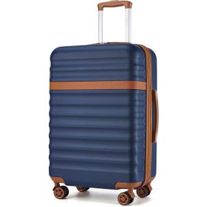 Kono Medium Sized Checked Luggage, 24 Inch Expandable with Spinner Wheels, TSA Lock, ABS + PC Lightweight Travel Suitcase with Larger Capacity and Lighter Weight, Navy